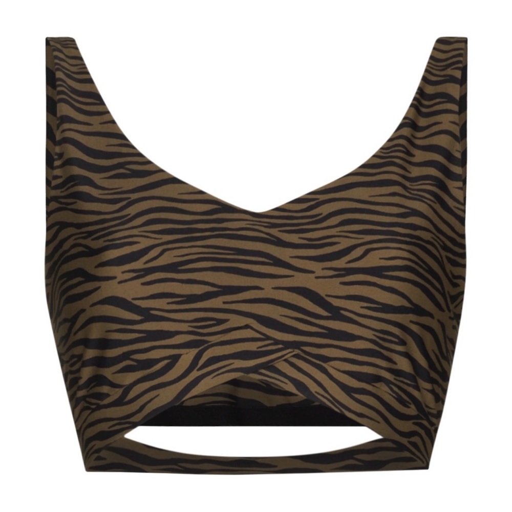 The Upside Malibu Brown and Black Zebra Print Sports Bra